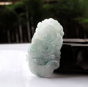 緬甸翡翠A貨飄花生肖蛇吊墜/十二生肖玉墜飾品/緬甸玉石生肖蛇掛件項(xiàng)墜/玉緣軒正品