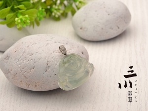 冰種天然A貨翡翠佛公吊墜