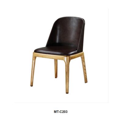 简约实木餐桌椅咖啡椅实木加皮椅子酒店餐馆椅定制