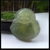 純天然岫玉冰透大佛掛件