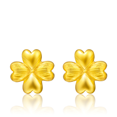 【網(wǎng)店尊享款】四葉草黃金足金耳環(huán)