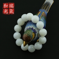 瑞氣和光CQ0023純天然白色硨磲佛珠手串情侶款純白硨蟝單圈手鏈男女款