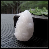 冰透新疆白玉本命佛普賢菩薩/白玉生肖龍蛇守護(hù)神普賢菩薩/辟邪護(hù)身開運普賢菩薩玉墜/玉緣軒正品