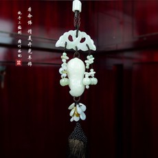 天然翡翠★富貴花生結藝(咖啡色)車掛★富貴平安健康長壽