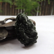 藍(lán)田墨玉生肖龍蛇本命佛普賢菩薩/開光辟邪護(hù)身符守護(hù)神普賢菩薩/龍蛇守護(hù)神普賢菩薩玉墜/玉緣軒正品