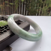 純天然緬甸a貨飄花翡翠玉手鐲