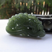 純天然和田玉龍頭如意貔貅掛件