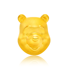 【送皮繩】迪士尼小熊維尼黃金足金吊墜