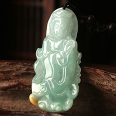 精品天然冰種翡翠A貨觀音菩薩吊墜★祈福觀音掛墜★辟邪護(hù)身保平安