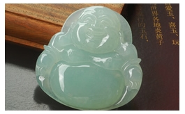天然翡翠掛件--老坑冰糯種清雅淺陽綠均色潤澤晶瑩圓潤厚實大氣精雕大肚彌勒佛