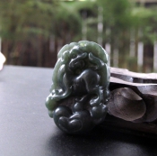 和田青玉生肖狗吊墜/和田玉青玉十二生肖掛件/生肖狗吉祥物玉墜/玉緣軒正品