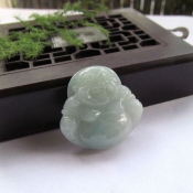 純天然緬甸a貨翡翠玉笑佛吊墜掛件/玉緣軒正品