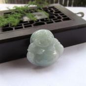 純天然緬甸a貨翡翠玉笑佛吊墜掛件/玉緣軒正品
