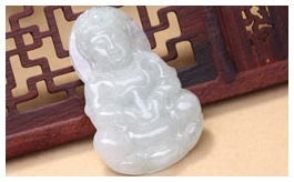 天然翡翠掛件-老坑冰糯種清雅淺綠均色雙面精雕慈悲辟邪觀音