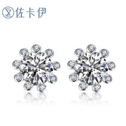 【摩天輪】系列白18K金鉆石女士耳釘