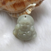 翡翠帶黃翡笑佛