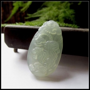 純天然岫玉冰透生肖虎吊墜