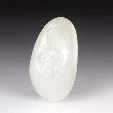 陳紅湖作品新疆天然和田玉白玉籽料掛件福在眼前玉雕大師收藏
