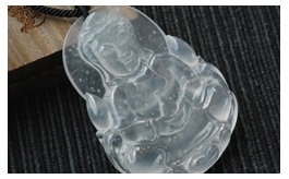 天然翡翠掛件--冰雪凝珠頂級老坑玻璃種潤透圣世觀音