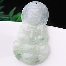 天然翡翠A貨觀音吊墜★保平安祈福菩薩玉墜玉佩★祈福護(hù)身佛保平安