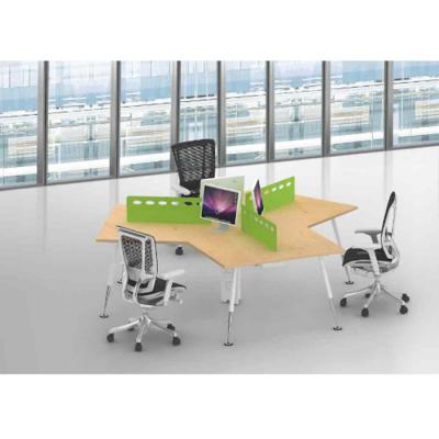 三角形 屏风办公桌 组合圆形3人工作位、电脑桌 特价