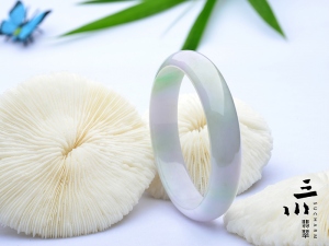 特價糯種三彩天然A貨翡翠圓鐲