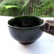 精美天然墨綠岫玉保健玉水杯茶杯/玉石茶杯水杯/墨綠岫玉茶具玉水杯酒杯/玉緣軒正品
