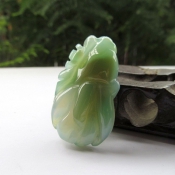 清新天然綠瑪瑙玉福壽如意吉祥掛件