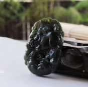 和田玉青玉生肖牛吊墜/新疆天然和田青玉生肖掛件項墜/生肖牛玉石吉祥物/玉緣軒正品