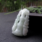 純天然緬甸A貨豆色翡翠玉節節高掛件