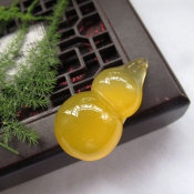 純天然黃玉髓冰瑩玉葫蘆吊墜/玉緣軒正品