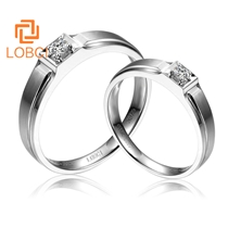 洛宝希 钻石对戒 订婚结婚钻戒指环 情侣定情戒指 裸钻定制 C175