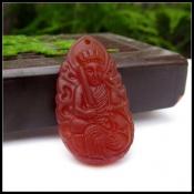 精美紅玉髓生肖雞守護(hù)神不動(dòng)尊菩薩