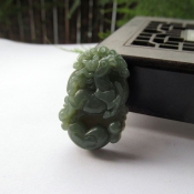 和田青玉十二生肖馬掛件/和田玉青玉生肖吊墜飾品/生肖玉項墜/玉緣軒正品