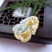 純天然緬甸a貨翡翠翡色福壽如意吉祥吊墜