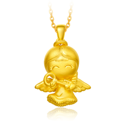 周大福福星寶寶智慧寶寶黃金足金吊墜