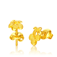 吊荔枝足金耳環(huán)