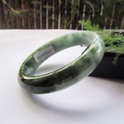 純天然緬甸翡翠a貨油青飄花玉手鐲