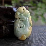 精美翡翠黃翡俏色丹鳳朝陽富貴吉祥花件