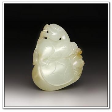 和田青白玉掛件福壽(一口價)