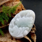 純天然緬甸a貨翡翠連年有魚富貴吉祥掛件