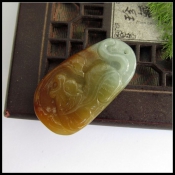 天然緬甸a貨翡色翡翠玉虎吊墜