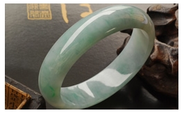 天然翡翠手鐲--老坑冰糯種清雅淺藍綠均色圓潤正裝富貴圓鐲(58)