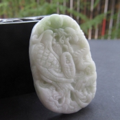 精美藍(lán)田玉龍鳳呈祥玉佩掛件