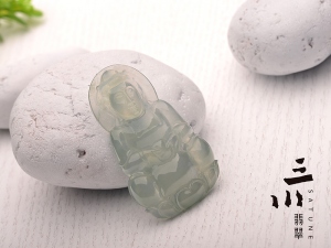 冰種天然A貨翡翠觀音吊墜