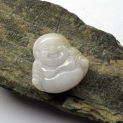 翡翠帶黃翡俏色笑佛
