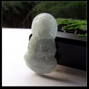 天然緬甸A貨翡翠玉觀音掛件/翡翠觀音項墜/開光玉石觀音吊墜/玉緣軒正品