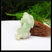 緬甸翡翠A貨淡綠玉貔貅吊墜