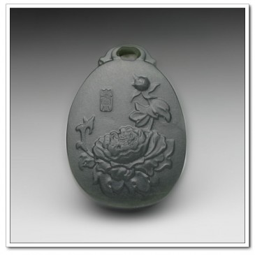 青玉玉牌花開富貴(一口價(jià))