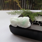 精品緬甸A貨飄綠翡翠玉貔貅吊墜